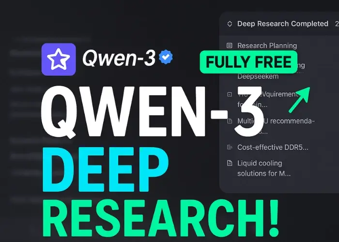 Screenshot of Qwen Deep Research interface showing multi‑step AI investigation workflow